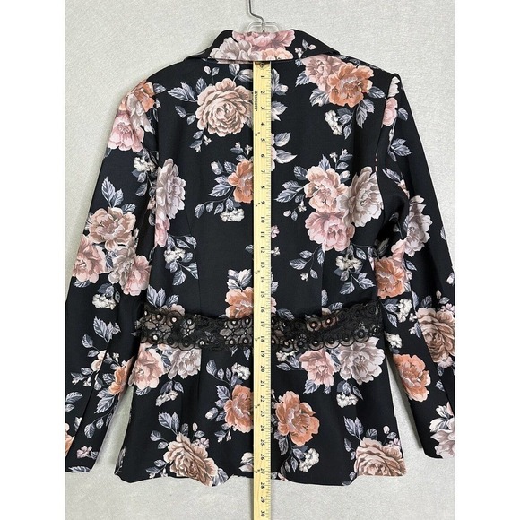 Keepsake Blazer Women Sz 10 Atomic Floral Belted Feminine Academia Spring - Picture 14 of 16